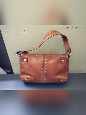 Michael kors Studded Tan Leather Shoulder Bag